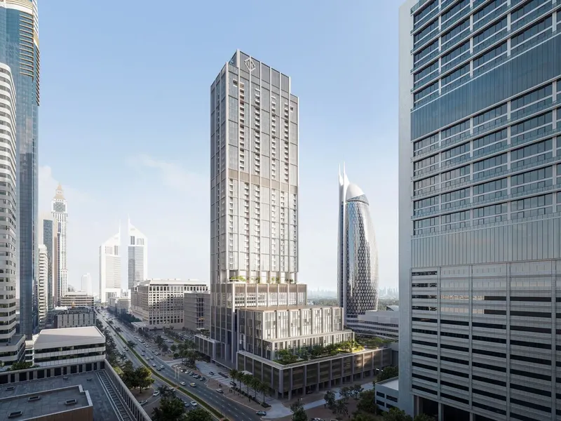 Exterior at DIFC Heights Tower in DIFC (Dubai International Financial Center) Dubai