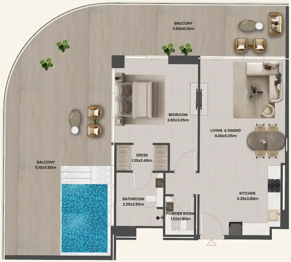 Takmeel Real Estate Development Divine Al Barari floor plan
