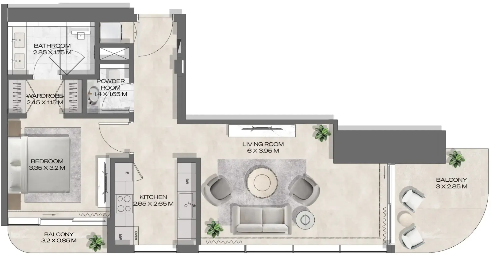 Deyaar DWTN Residences floor plan