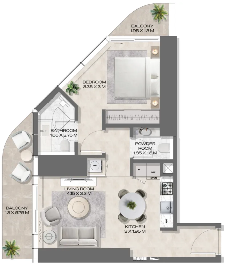 Deyaar DWTN Residences floor plan