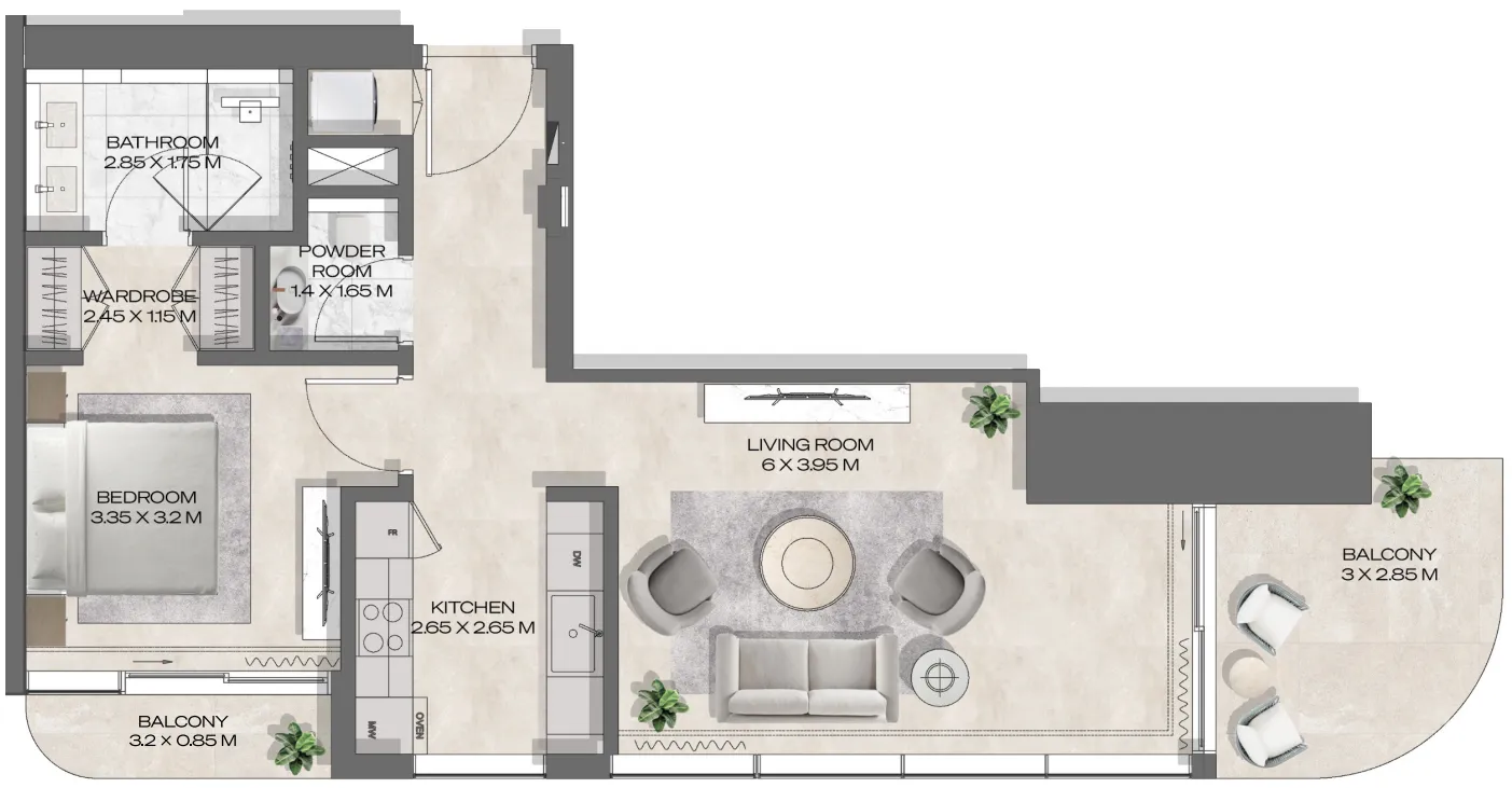 Deyaar DWTN Residences floor plan