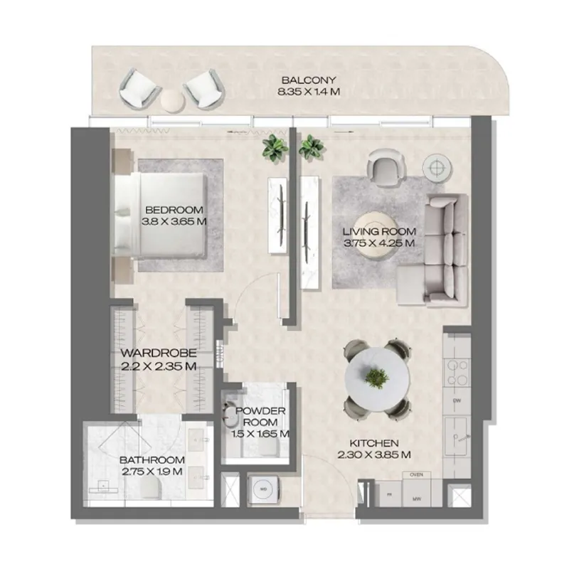 Deyaar DWTN Residences floor plan