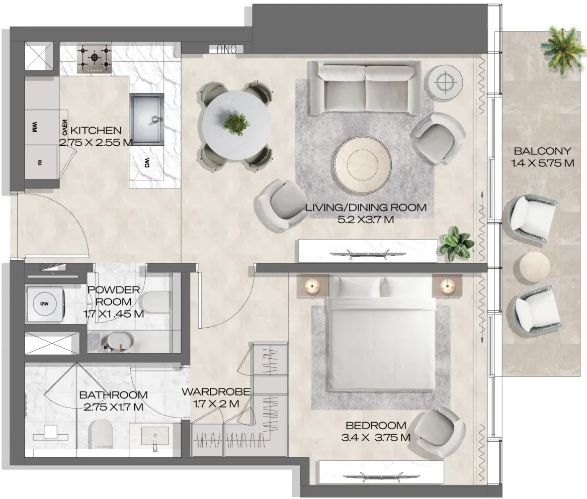 Deyaar DWTN Residences floor plan