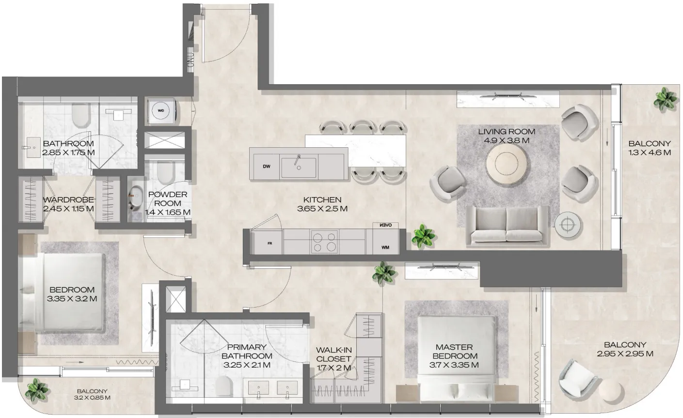 Deyaar DWTN Residences floor plan