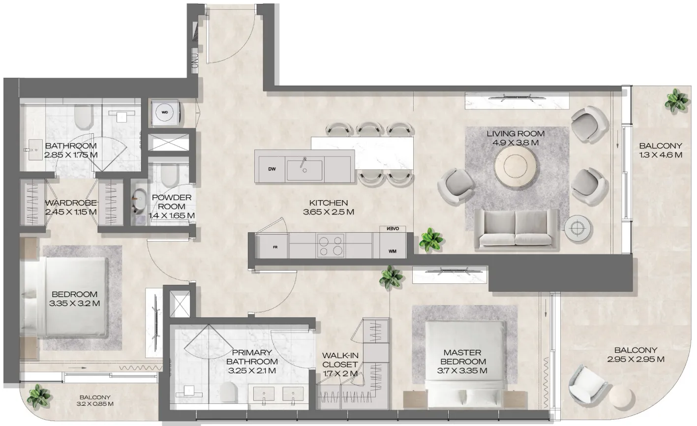 Deyaar DWTN Residences floor plan
