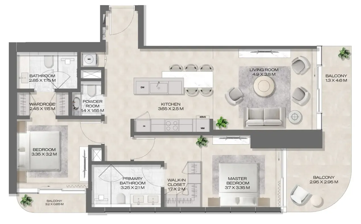 Deyaar DWTN Residences floor plan