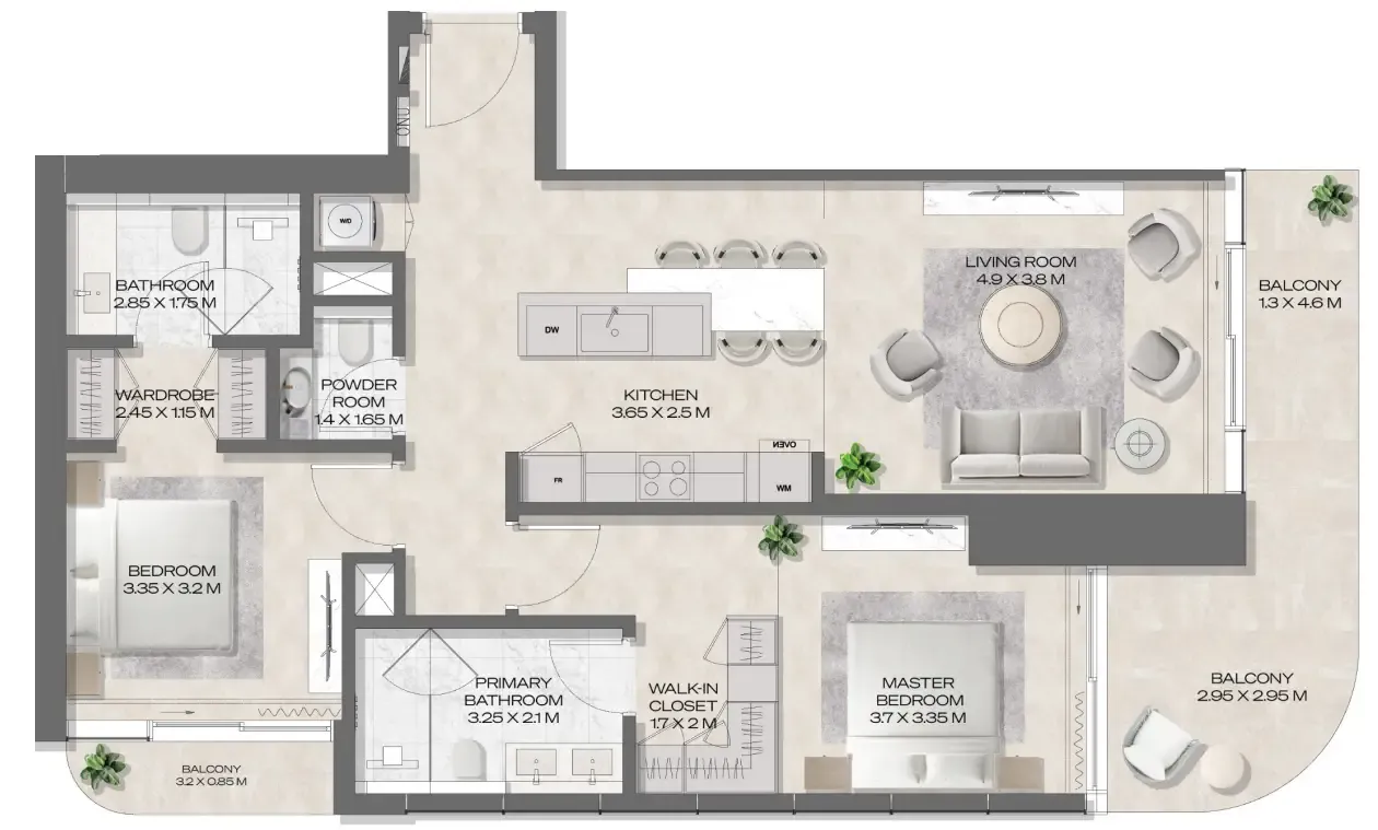 Deyaar DWTN Residences floor plan