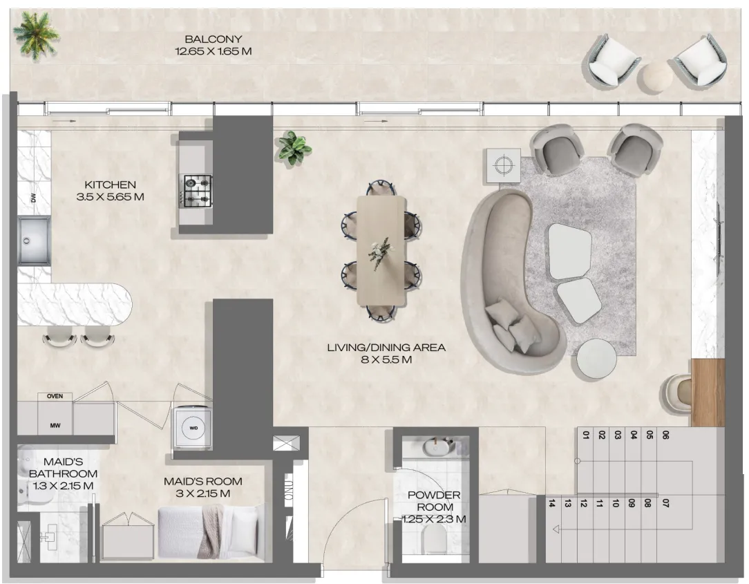 Deyaar DWTN Residences floor plan