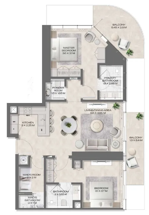 Deyaar DWTN Residences floor plan