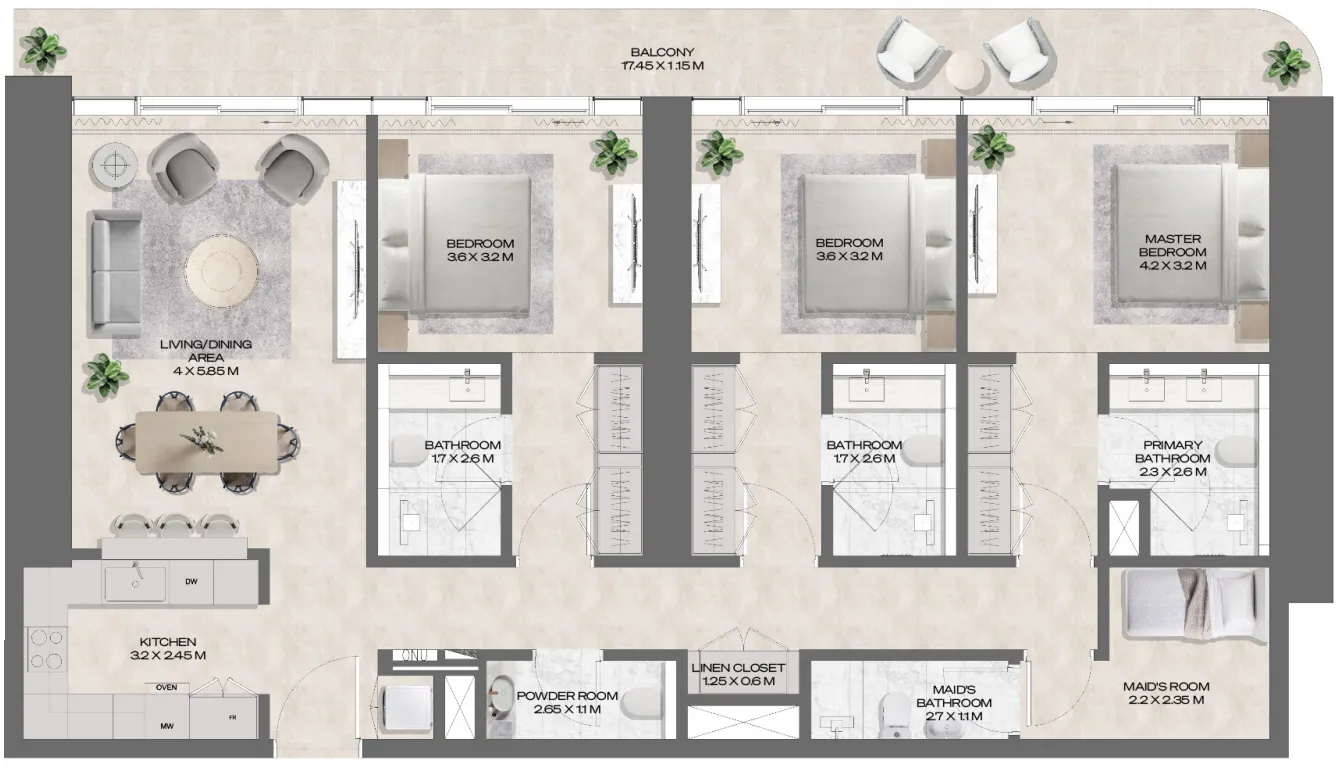 Deyaar DWTN Residences floor plan