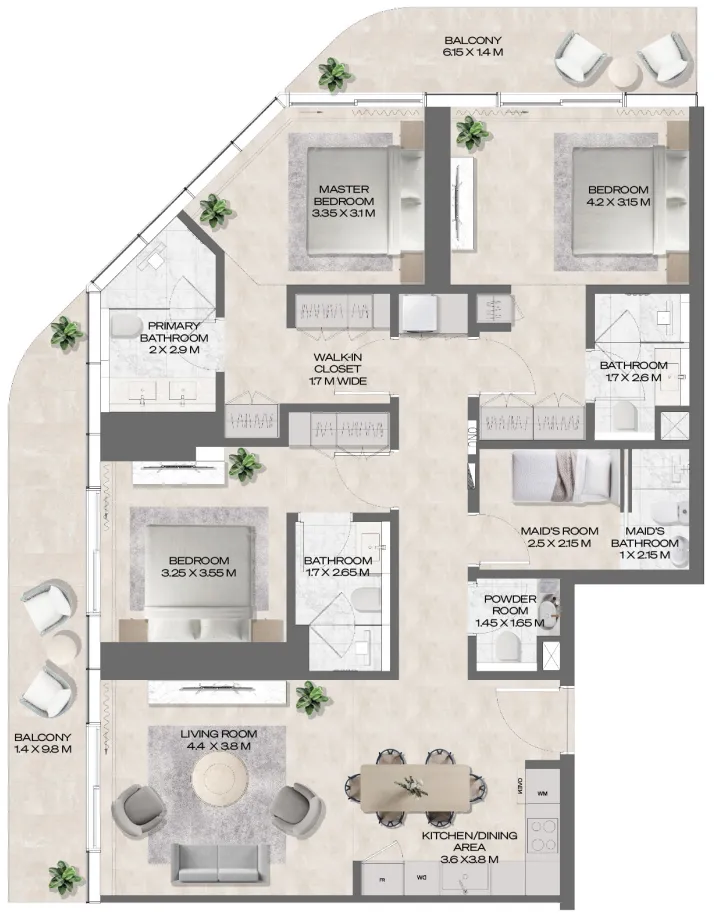 Deyaar DWTN Residences floor plan