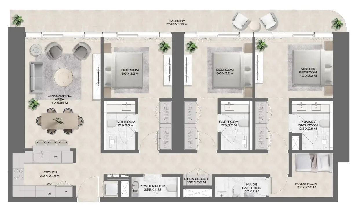 Deyaar DWTN Residences floor plan