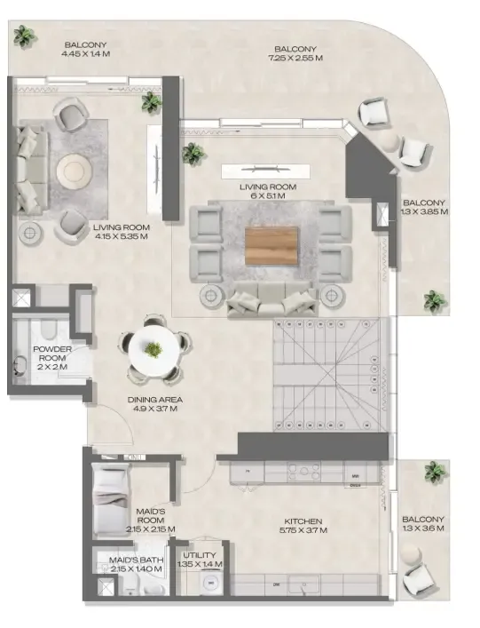 Deyaar DWTN Residences floor plan