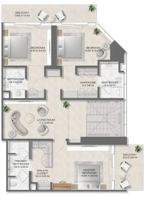 Deyaar DWTN Residences floor plan