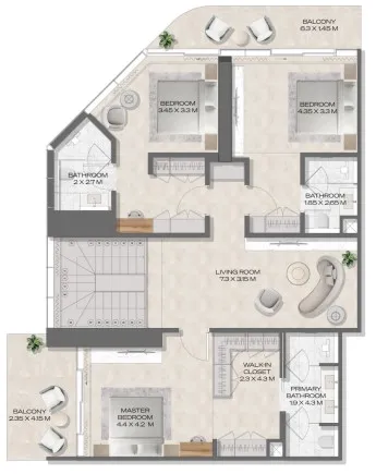 Deyaar DWTN Residences floor plan