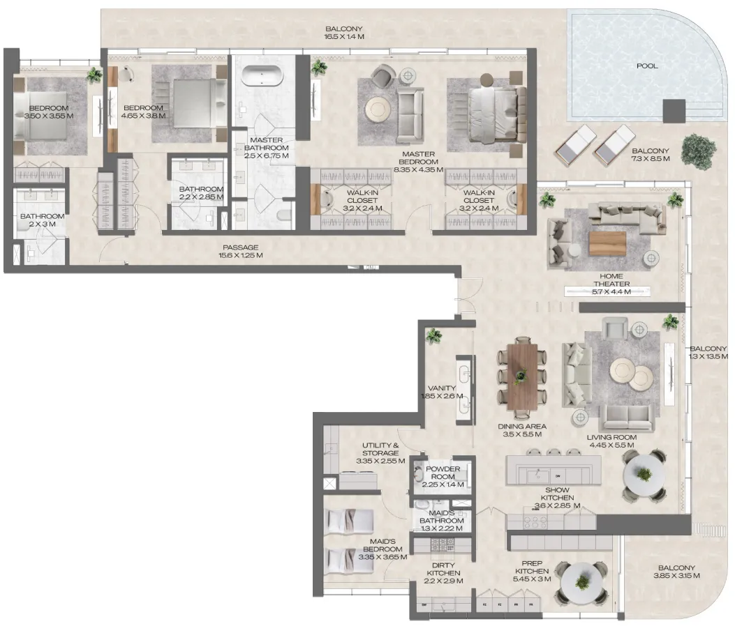 Deyaar DWTN Residences floor plan
