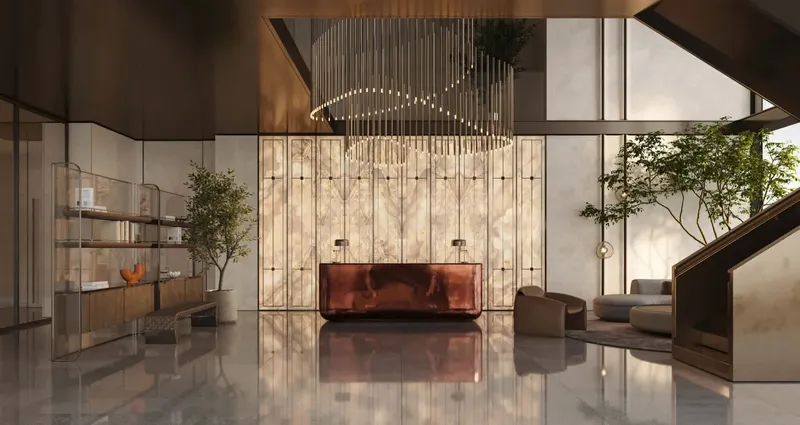Lobby at DWTN Residences in Business Bay Dubai