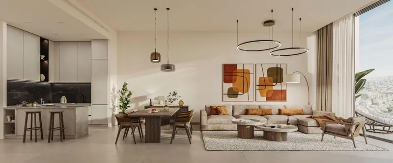 Interior at Evora Residences in Jebel Ali Village Dubai