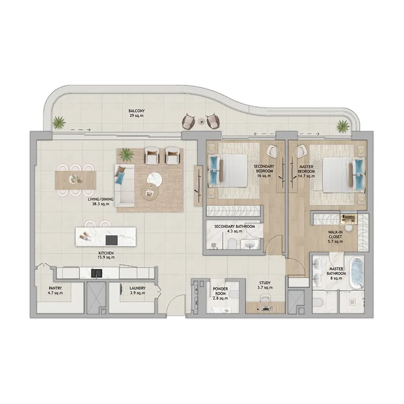 ALDAR Fahid Beach Terraces floor plan