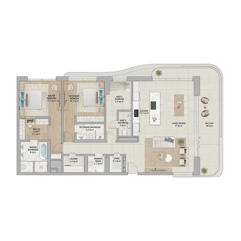 ALDAR Fahid Beach Terraces floor plan