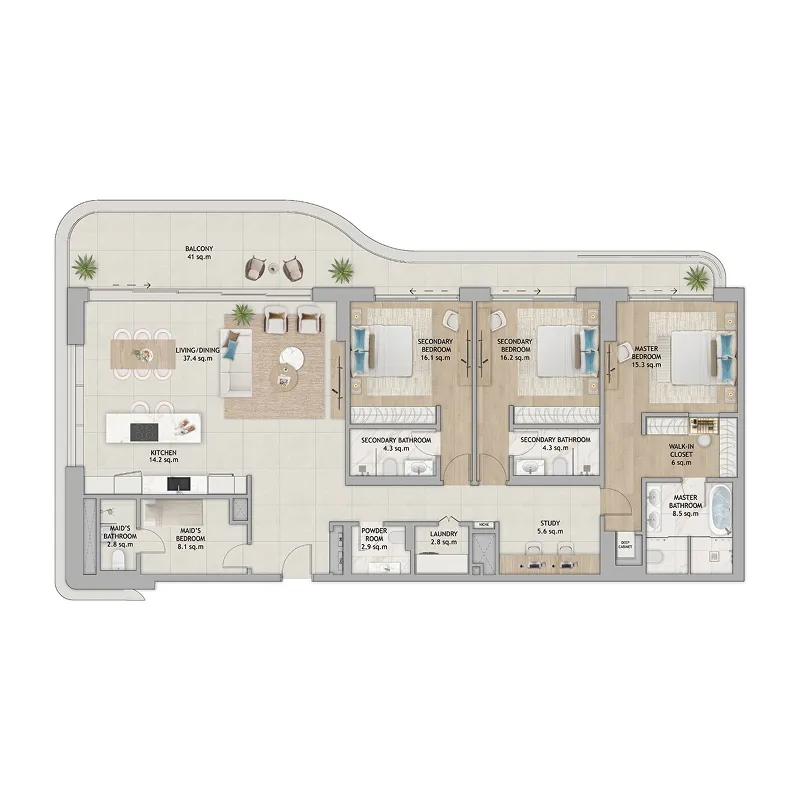 ALDAR Fahid Beach Terraces floor plan