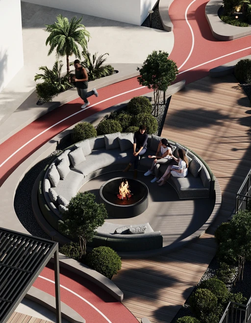 Fire Pit Lounge amenity image at J-Haus Residence