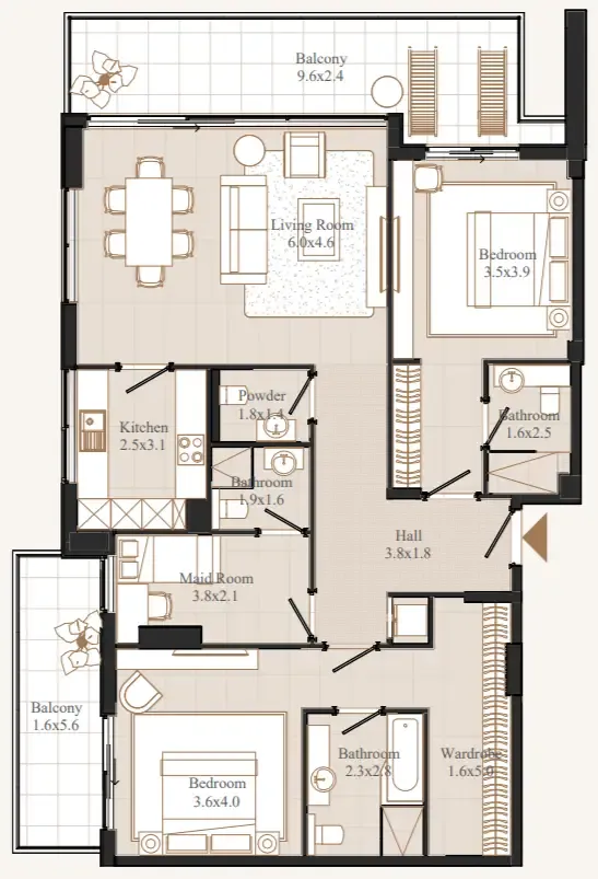 Eminent Real Estate Development Flamingo LUX floor plan