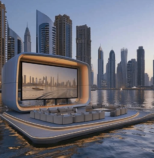 Floating Cinema amenity image at Riverside by Damac