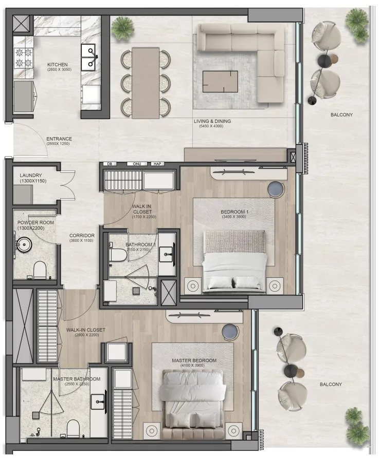 Centurion Flora Isle Beachfront Residences floor plan