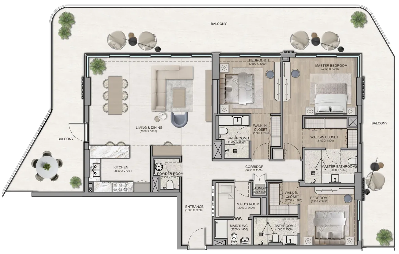 Centurion Flora Isle Beachfront Residences floor plan