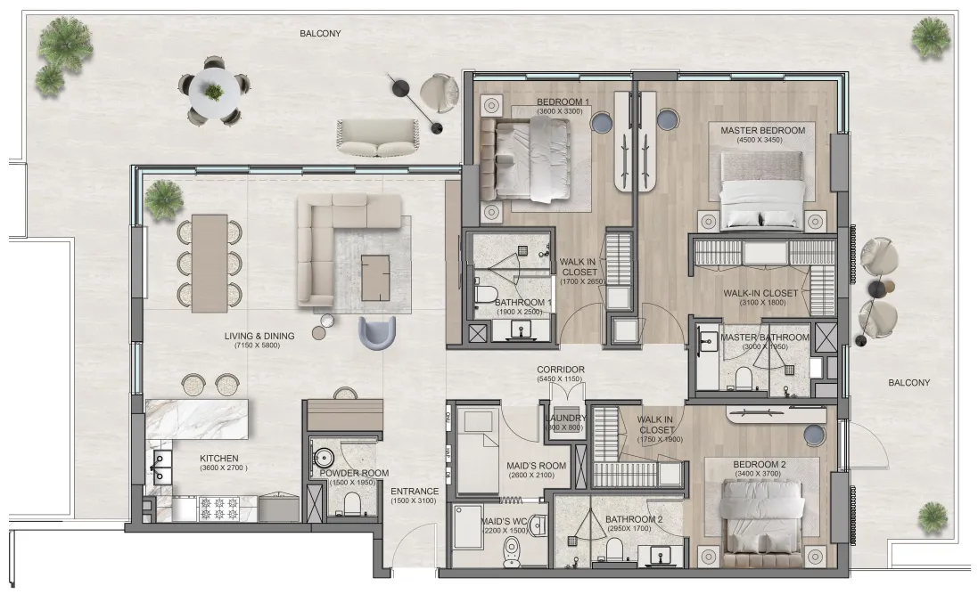 Centurion Flora Isle Beachfront Residences floor plan