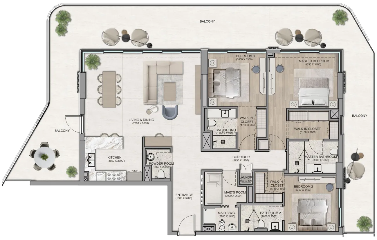 Centurion Flora Isle Beachfront Residences floor plan