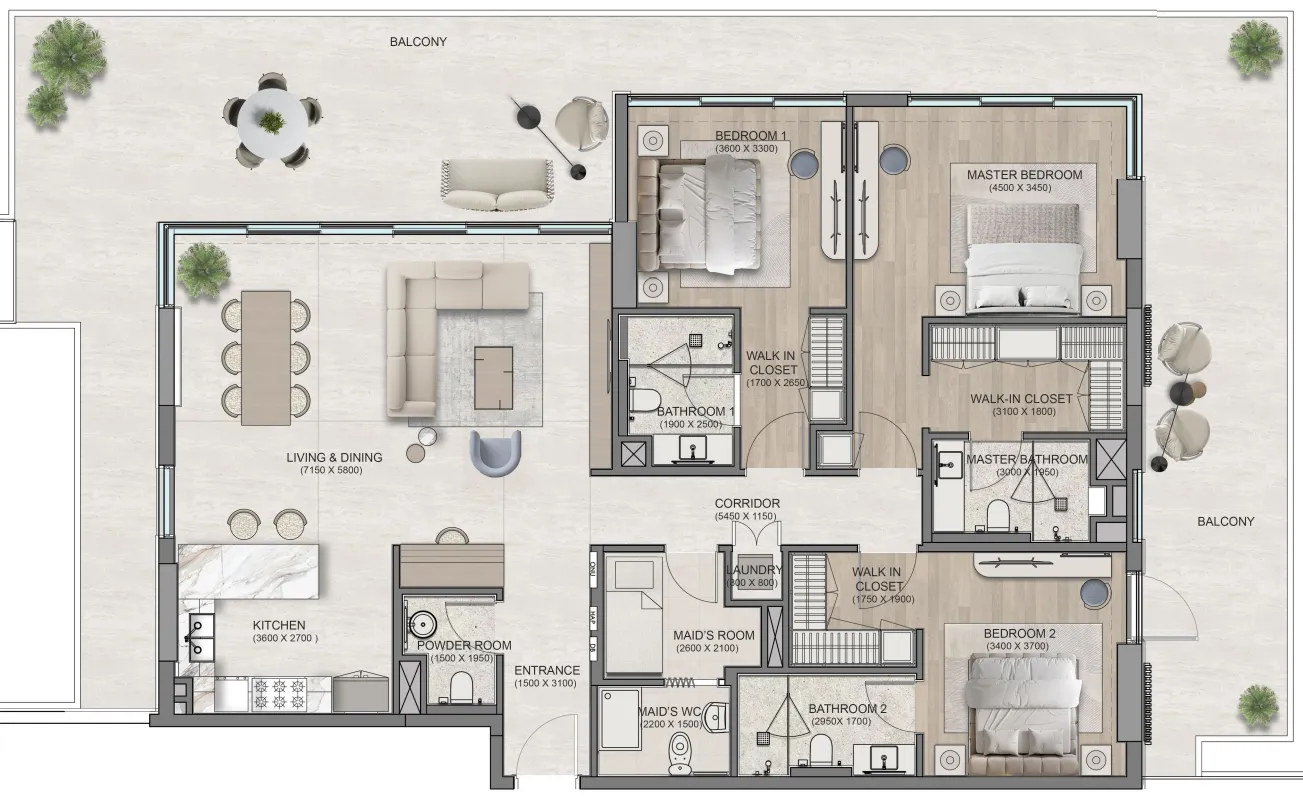 Centurion Flora Isle Beachfront Residences floor plan