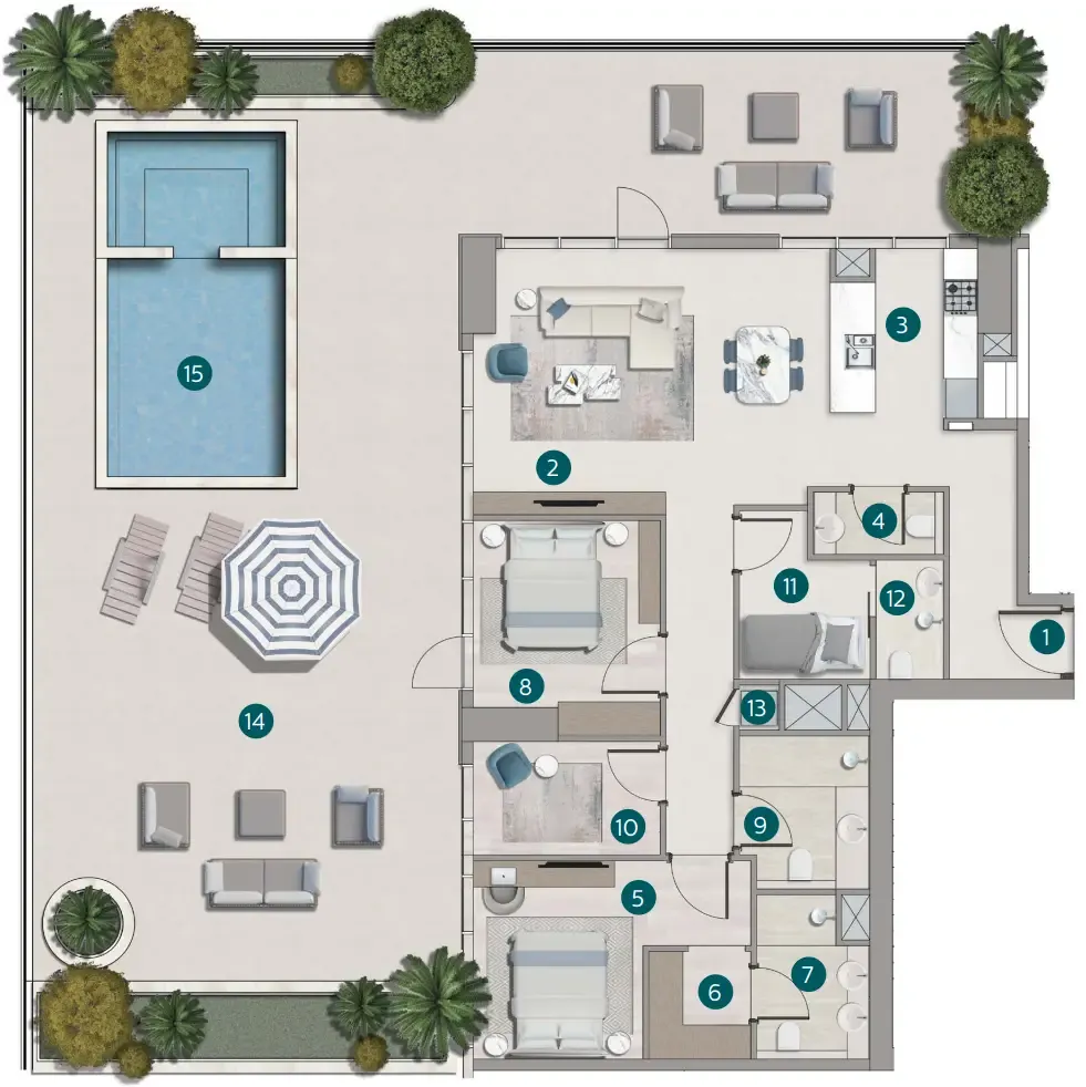 Calgary Properties L.L.C Flora Shore Beachside Residences floor plan