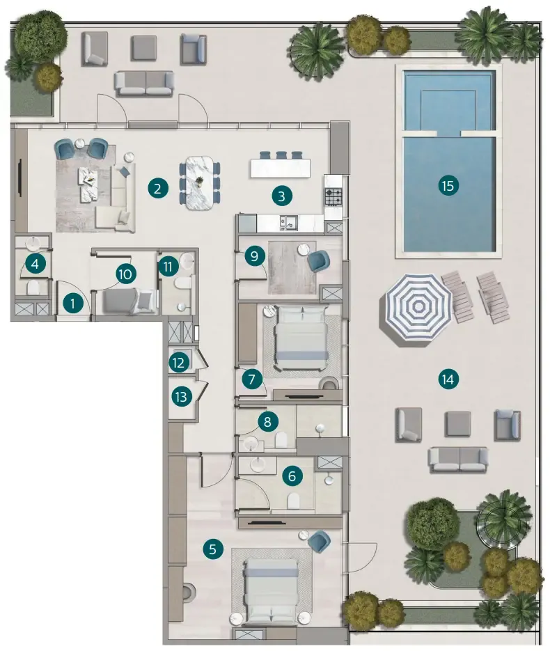 Calgary Properties L.L.C Flora Shore Beachside Residences floor plan