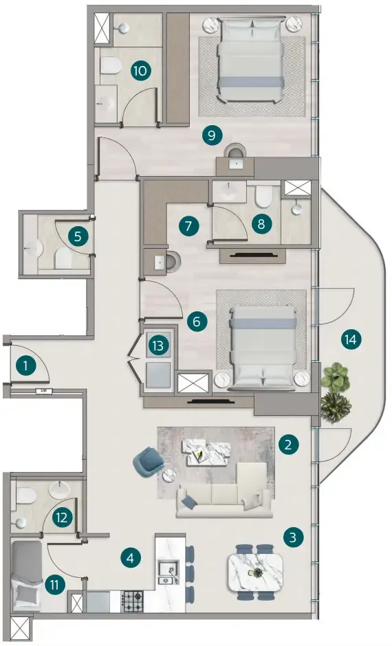 Calgary Properties L.L.C Flora Shore Beachside Residences floor plan