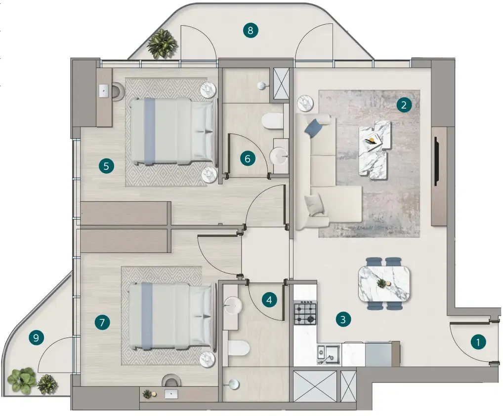 Calgary Properties L.L.C Flora Shore Beachside Residences floor plan