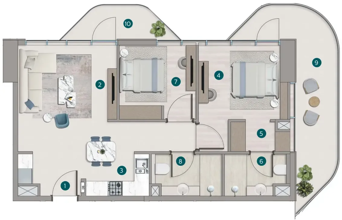 Calgary Properties L.L.C Flora Shore Beachside Residences floor plan