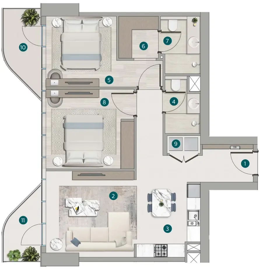 Calgary Properties L.L.C Flora Shore Beachside Residences floor plan
