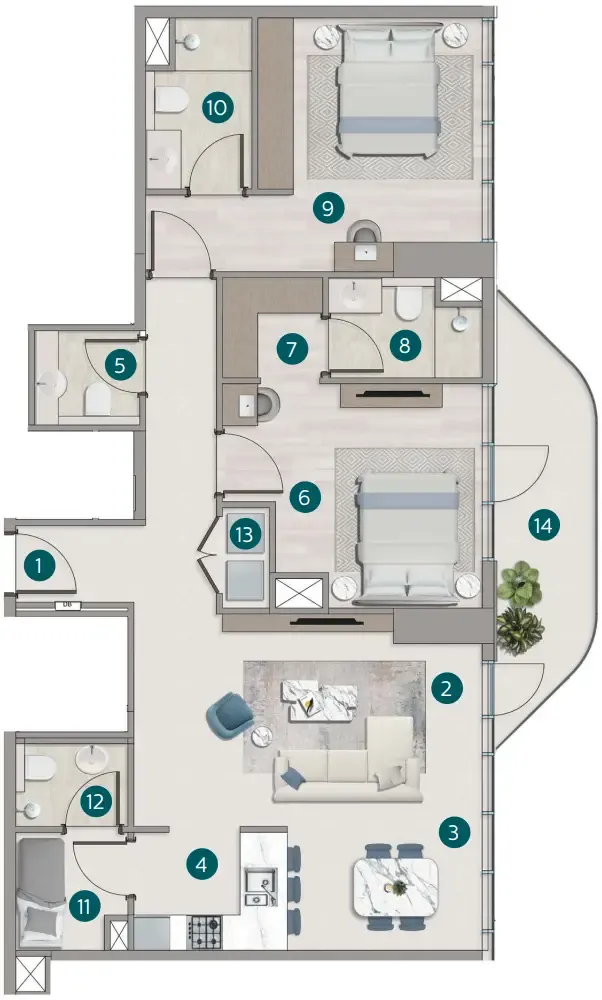 Calgary Properties L.L.C Flora Shore Beachside Residences floor plan