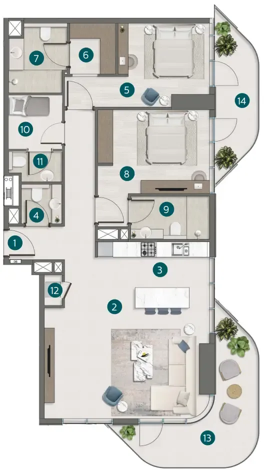 Calgary Properties L.L.C Flora Shore Beachside Residences floor plan