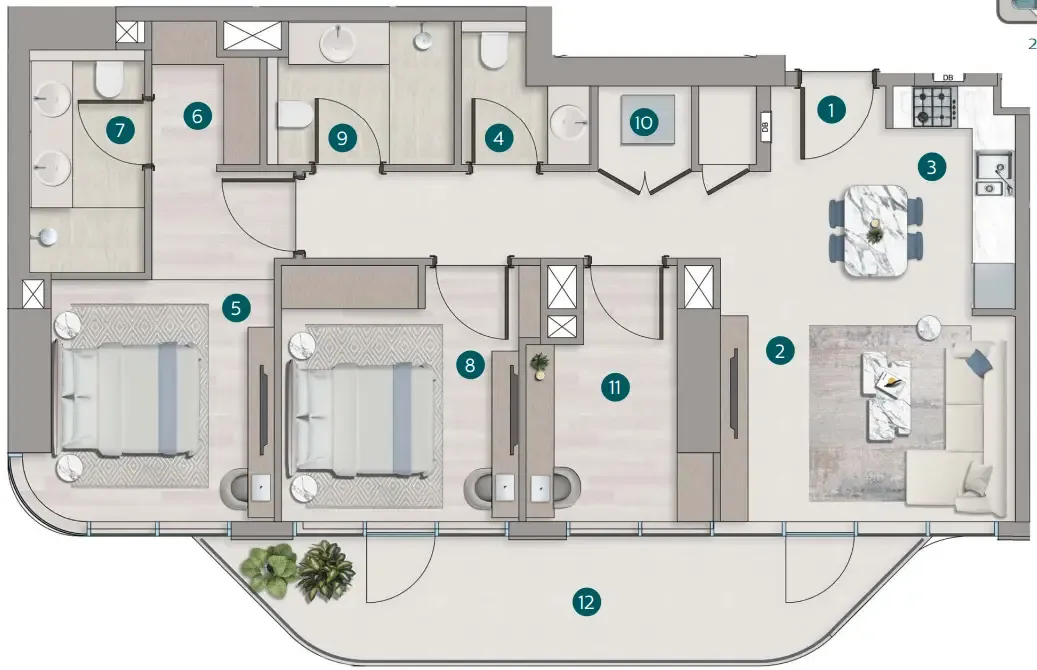 Calgary Properties L.L.C Flora Shore Beachside Residences floor plan