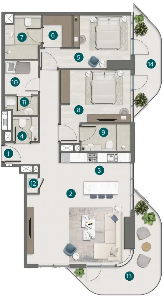 Calgary Properties L.L.C Flora Shore Beachside Residences floor plan