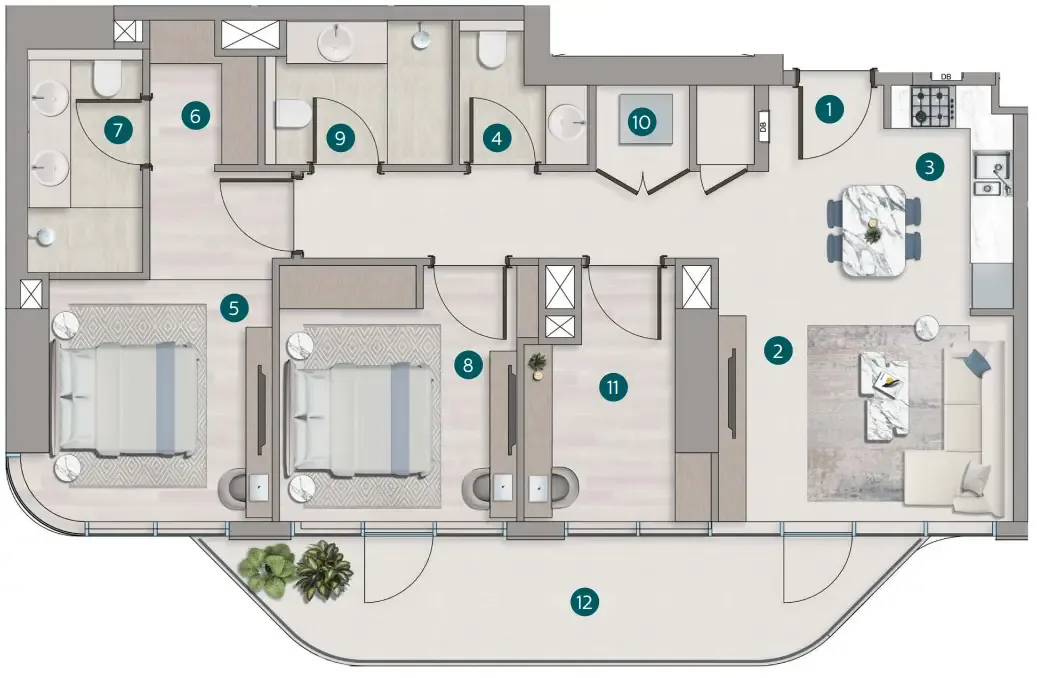 Calgary Properties L.L.C Flora Shore Beachside Residences floor plan