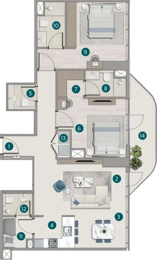 Calgary Properties L.L.C Flora Shore Beachside Residences floor plan