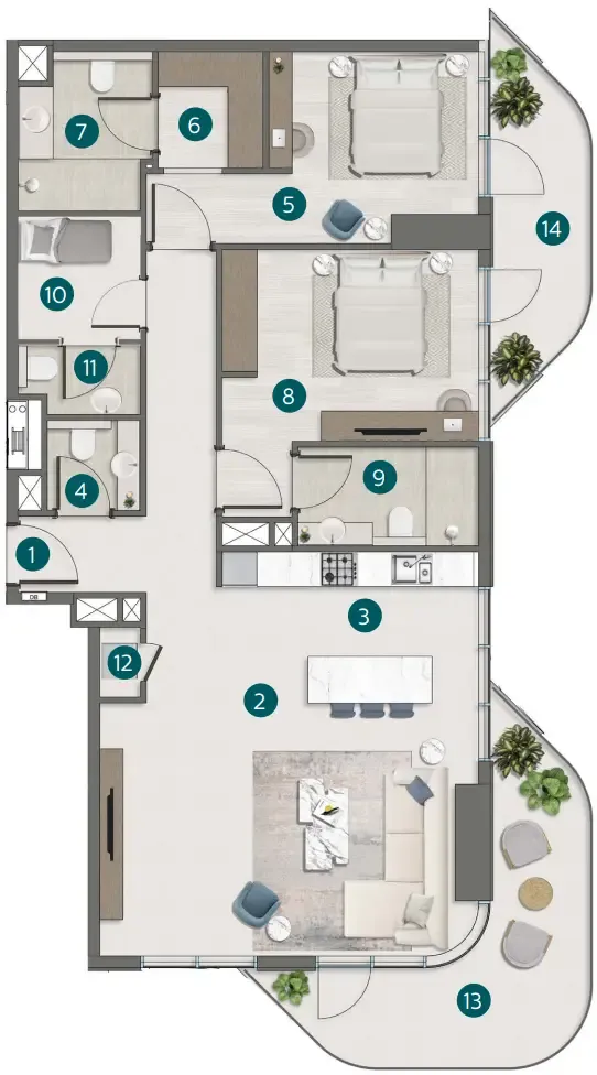 Calgary Properties L.L.C Flora Shore Beachside Residences floor plan