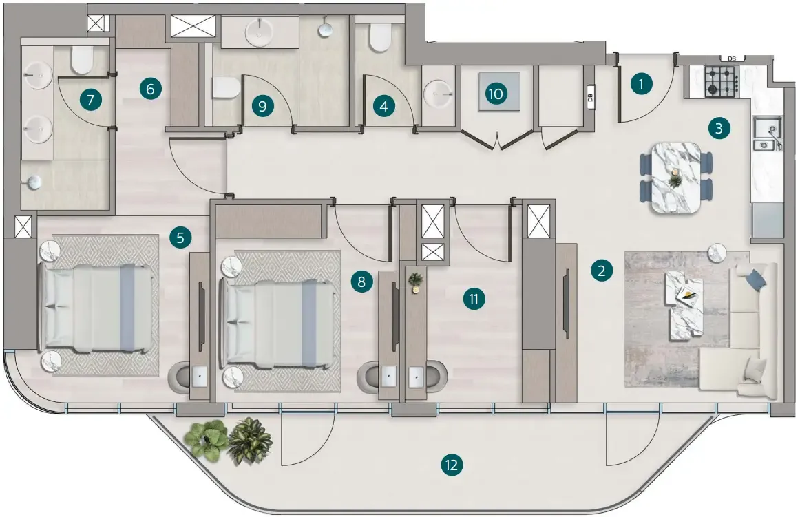 Calgary Properties L.L.C Flora Shore Beachside Residences floor plan