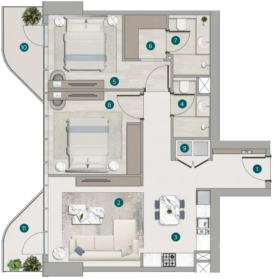 Calgary Properties L.L.C Flora Shore Beachside Residences floor plan