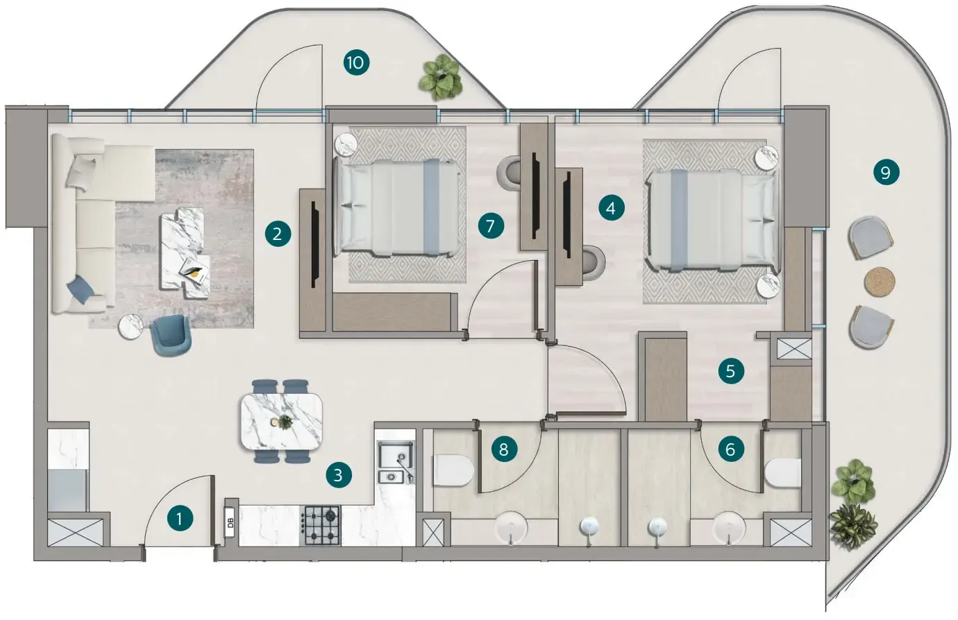 Calgary Properties L.L.C Flora Shore Beachside Residences floor plan