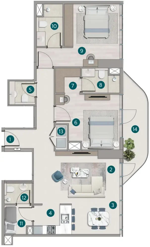 Calgary Properties L.L.C Flora Shore Beachside Residences floor plan